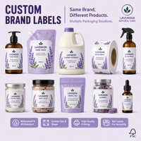 Autocollant personnalisé pour logo, étiquette holographique durable et écologique pour huiles essentielles, parfums originaux, shampoings, rouges à lèvres, soins de la peau