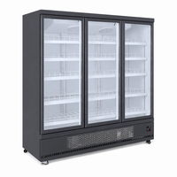 Réfrigérateur commercial à 3 portes avec refroidissement par air, grande capacité, pour jus et eau, supermarché, LED, dégivrage automatique, R290