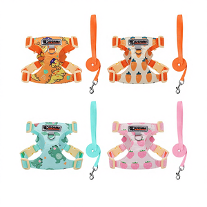 YG-8012 Rompi <span class=keywords><strong>Harness</strong></span> Hewan Peliharaan Berbahan Nilon dengan Desain Lipat di Dada dan Punggung, Bermotif Kartun Modis dan Berlapis - Product Image 1