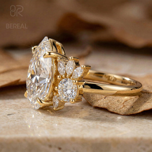 แหวนเพชรทรงลูกแพร์ VVS เพชร CVD HPHT ที่ได้รับการรับรองจาก IGI แหวนหมั้นเงินแท้ 925 ประดับเพชรสร้างในห้องปฏิบัติการ แหวนเพชรสำหรับผู้หญิง เครื่องประดับ - Product Image 2