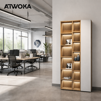 Armoire de bureau modulaire ATWOKA avec éclairage LED, classeur vertical et meuble de rangement