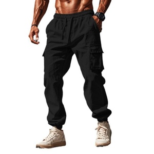Supplier Workwear Trousers for Casual Men, Multi-pocket, <b>Wide</b>-<b>leg</b>, Drawstring Men's <b>Jogger</b> or Summer - Product Image 3