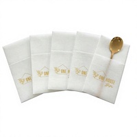 Serviettes de table jetables en papier de pulpe de bois personnalisées pour la restauration, imprimées, effet lin, en gros