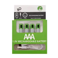 Logo Brand Customize Type-C Port Rechargeable AA AAA Batteries 1.5V 2 4 5 6 10 Pack Reusable Lithium Battery Cheap Cost