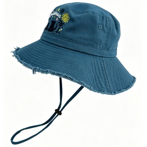 Sombrero <span class=keywords><strong>de</strong></span> Pescador Personalizado con Logotipo OEM, <span class=keywords><strong>de</strong></span> Algodón Lavado, Bordado, con Borde Deshilachado, Correa Antipérdida para Viajes al Aire Libre - Product Image 3