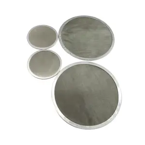 25 40 100 Micron Edged Pore Size Etching Wrapping Stainless Steel Metal Wire Mesh Screen Rimmed Filter Disc For Heat Packs