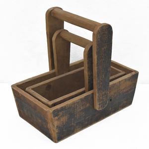 Luckywind Shabby Chic rústico vintage caja de madera flor bonsái maceta verde para plantar flor suculenta artesanía hecha a mano - Product Image 3