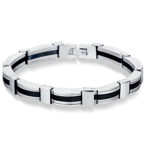 Pulsera Geométrica de Acero de Titanio de 10 mm, Negra, Unisex, Informal, Deportiva - Product Image 1