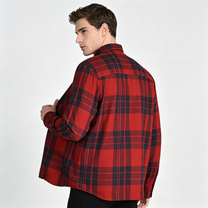 Camicie da Uomo in Cotone Organico 100% Eco-Friendly, Stile Buffalo Plaid, con Bottoni, per Uso Casual e Outdoor, Personalizzabili - Product Image 2