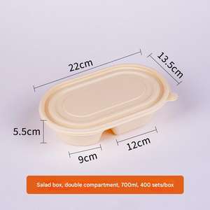 Productos Ecológicos de Pulpa, Modernos, de Lujo, Personalizables, Irrompibles, Contenedores de Alimentos de 2 y 3 Compartimentos, Lonchera Desechable - Product Image 3