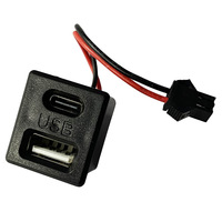 Lampe de bureau avec câble de base filaire double couche USB 2.0 et Type C 2.0