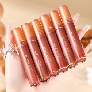 Base de barro de labios MINSHZEE Mousse personalizada-Líquido de brillo de <span class=keywords><strong>tinte</strong></span> de labios impermeable a prueba de transferencia de larga duración mate de terciopelo - Product Image 2