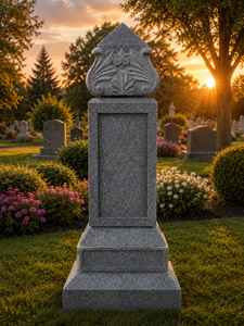 Leaf <b>Top</b> Obelisk cremation memorial Tombstone Monument for Cemetery European Traditional Style Stone Statue - Product Image 4