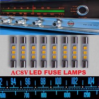 Lampe à fusible LED AC 6V 8V Remplacer l'ampoule à incandescence 8V 250mA Convient à de nombreux récepteurs audio stéréo vintage Lumière de plaque d'immatriculation 8V