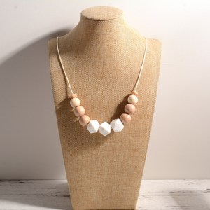 Collar de cuentas de silicona para bebé, collar de lactancia de dentición de silicona de grado alimenticio para niños, sin BPA, joyería para amamantar - Product Image 1