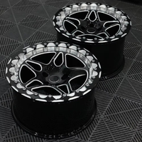 Jantes de course monobloc forgées noires brillantes à bord festonné Beadlock Drag Pack 15 17 18 pouces 5*114.3 5*120 5*120.65 pour Mustang