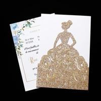 Invitations de cérémonie de majorité dorées à paillettes laser et invitation de fille pour la cérémonie de majorité
