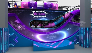 Parc de trampolines intérieur géant à thème cyberpunk avec effets lumineux néon et design futuriste pour <span class=keywords><strong>centre</strong></span> de divertissement <span class=keywords><strong>commercial</strong></span> - Product Image 2