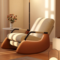 Fauteuil inclinable à bascule pliable avec repose-pieds, design moderne et écologique, revêtement en velours côtelé pour salon, balcon et loisirs