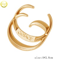 Logos métalliques 3D personnalisés en alliage de zinc doré, accessoires vestimentaires, étiquettes métalliques pour abayas, décorations pour foulards de créateur, badges et étiquettes métalliques en lettres