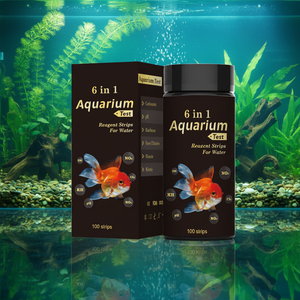 Bandelettes de test rapide 6 en 1 pour <span class=keywords><strong>aquarium</strong></span> – Test facile de la qualité de l'eau du bassin – Résultats rapides - Product Image 1