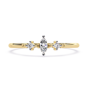 Bague de fiançailles solitaire en or jaune avec diamant de laboratoire taille marquise, certifiée IGI, pour usage quotidien unisexe - Product Image 3