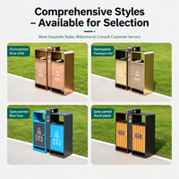 Poubelle extérieure à double compartiment en métal pour le recyclage des déchets avec seau intérieur amovible pour les parcs, les places publiques et les zones publiques