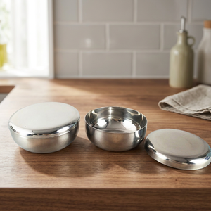 Bol à soupe en acier inoxydable avec couvercle, design minimaliste écologique fait main de style coréen, impression couleur personnalisée, 10 cm, 11 cm, pour voyage - Product Image 3