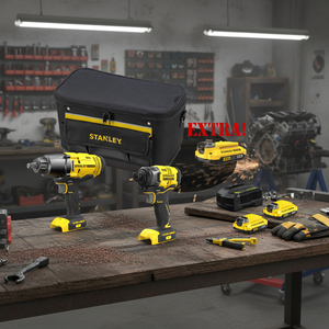 STANLEY UTP0043/UTP0044 Kit Avvitatore a Impulsi Senza Fili 18V V20 con Attacco da 1/2" Set Cacciavite Elettrico Italia - Product Image 3