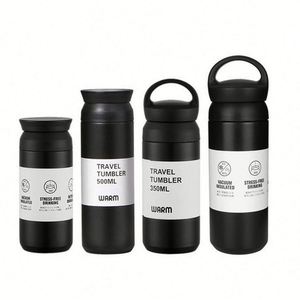 Mug isotherme de voyage 2-en-1 en acier inoxydable à double paroi, style japonais, 350 ml/500 ml, avec couvercle, pour voiture, modèle 2026 - Product Image 3