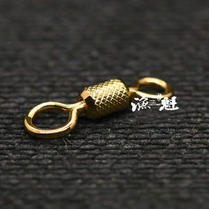 Accessoire de pêche en alliage plaqué or Yu Kui, mousqueton pivotant pour montages de ligne principale, en vrac - Product Image 3