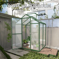 Serre en panneaux de polycarbonate 6x4 pieds avec structure en alliage d'aluminium, véranda isolée pour la culture des plantes