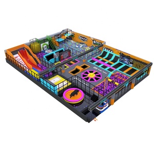 Aire de jeux intérieure souple commerciale personnalisée pour enfants avec trampoline grande <span class=keywords><strong>piscine</strong></span> à balles interactive avec toboggans pour parc de trampoline - Product Image 1