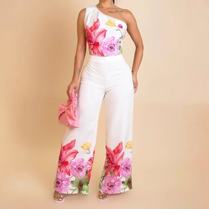 ชุดเซ็ตแฟชั่น 2 ชิ้น เสื้อเปิดไหล่แขนกุดทรงหรูหราสำหรับผู้หญิง และกางเกงขายาวทรงกระบอกผ้ายืด - Product Image 5