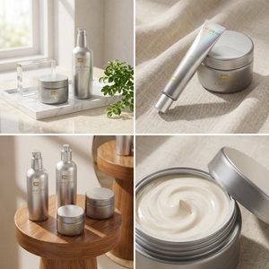 Luxury Aluminum Cosmetic Packaging Set Refillable Jar & <b>Pump</b> Bottle with Custom Screen Printing for Skincare Brand - Product Image 4