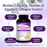Capsules Super Collagène & Vitamine C Collagène de type I et III Huile d'onagre Placenta de mouton Gelée royale pour la peau, les cheveux, les ongles et les articulations