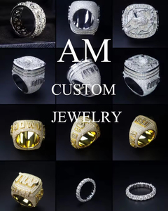Bague Hip Hop Cubaine en Argent Sterling S925 Plaqué Or 10K avec Moissanite VVS, Bague Lettre Sertie de Pierres, Testée au Diamant - Product Image 5