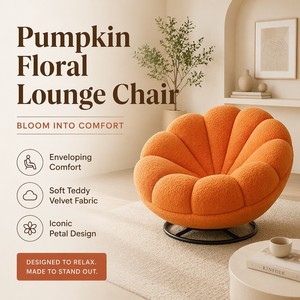 <span class=keywords><strong>Fauteuil</strong></span> lounge citrouille moderne et artistique, enveloppant et relaxant, pour salon et chambre, de qualité fiable et tendance - Product Image 2