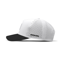 Casquette de baseball sportive classique en tissu Oxford Dobby bicolore noir et blanc 112, avec logo en caoutchouc personnalisé, élastique en spandex, unisexe, pour le golf