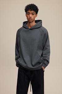 Sweat à capuche en molleton de coton surdimensionné pour homme avec logo personnalisé, nouveaux styles avec impression en relief brodée, sweat à capuche décontracté d'automne, sweat à capuche vierge - Product Image 2
