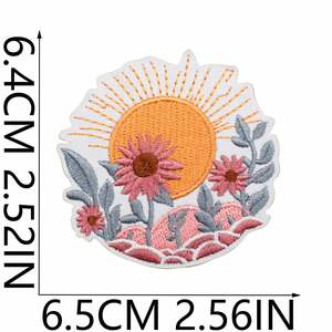 Iron on Embroidery Sun Glass <b>rainbow</b> butterfly Flower Tulip Patch for Decoration Gift - Product Image 4