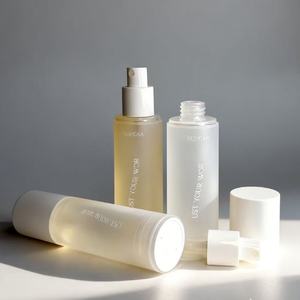 Flacon pompe sans air en <span class=keywords><strong>plastique</strong></span> dépoli de haute qualité, rond, avec bouchon à vis, 100 ml - 15 ml, pour soins de la peau - Product Image 4