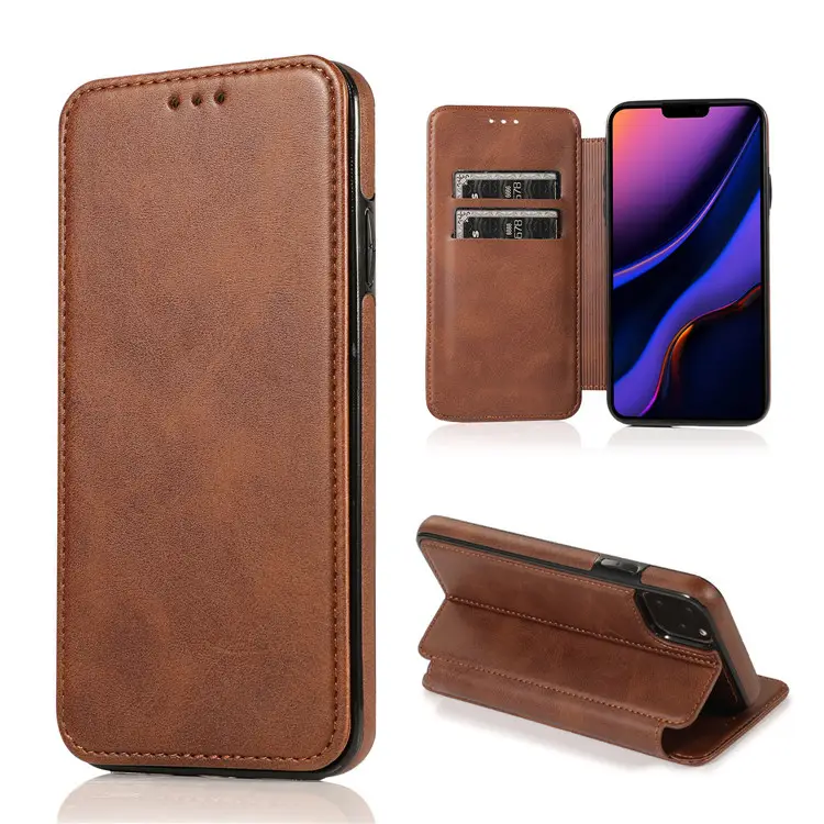 2021 new Multifunction Card Slots Wallet Mobile Back Cover Phone Case Pu Leather Case For iPhone 13 12 11 Pro Max