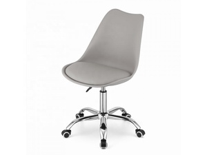 <span class=keywords><strong>Silla</strong></span> de Oficina Moderna y Económica, Giratoria, de Plástico, con Cojín Gris, con Elevación a Gas - Product Image 2