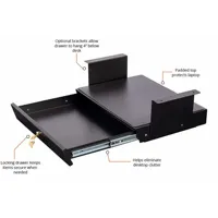 JH-Mech Organisateur de rangement à tiroir sous le bureau Tiroir en métal durable Boîte de rangement sous le bureau