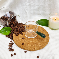 Tasse à mesurer en verre borosilicate transparent pour barista, capacité 125 ml, écologique, en stock