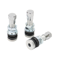 Valve de pneu tubeless TR161 38 mm en laiton nickelé, tige droite, fixation par serrage métallique, pour roues de voiture