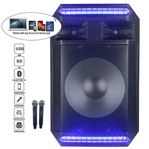 Ensembles de karaoké portables alimentés par batterie 1300W 15 pouces avec woofer, DJ/PA, boîte à son, LED+Support+Micro+Égaliseur+ECHO+MP3+RC Bocina Parlante - Product Image 3