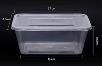34oz 50pcs Pack Récipients de préparation de repas en plastique jetables pour aliments à emporter Boîte à lunch au micro-ondes Couleur personnalisée