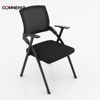 Chaise de formation à dossier en maille robuste OEM pour le personnel scolaire et les étudiants Roues de bureau et de bloc-notes en matière plastique